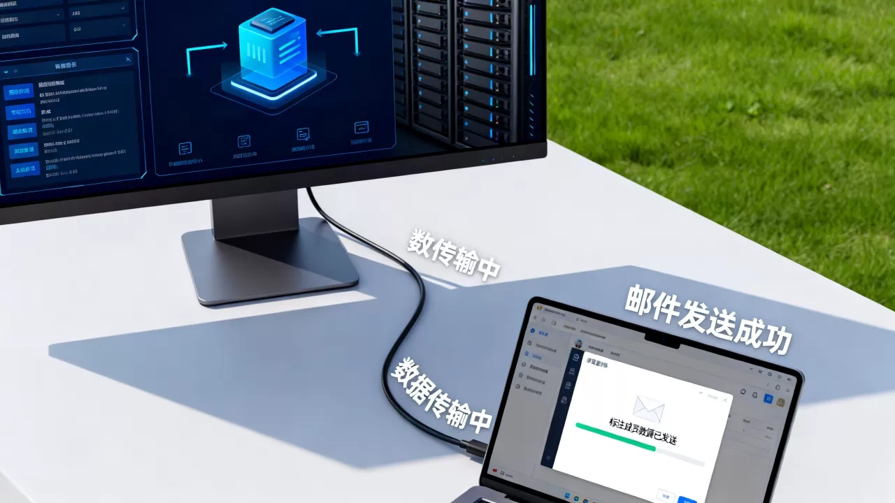 服务器如何发送数据给客户端并发邮件给标注成员？，如何配置