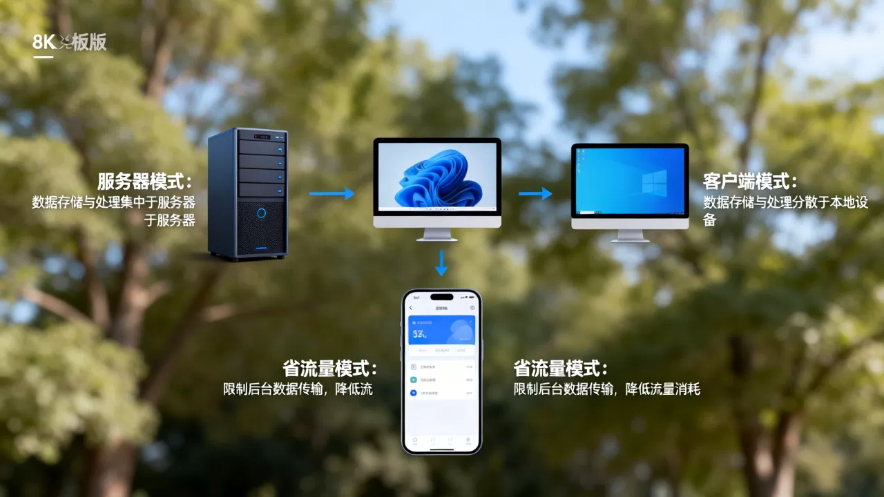 服务器模式和客户端模式有什么区别？，省流量模式是什么？