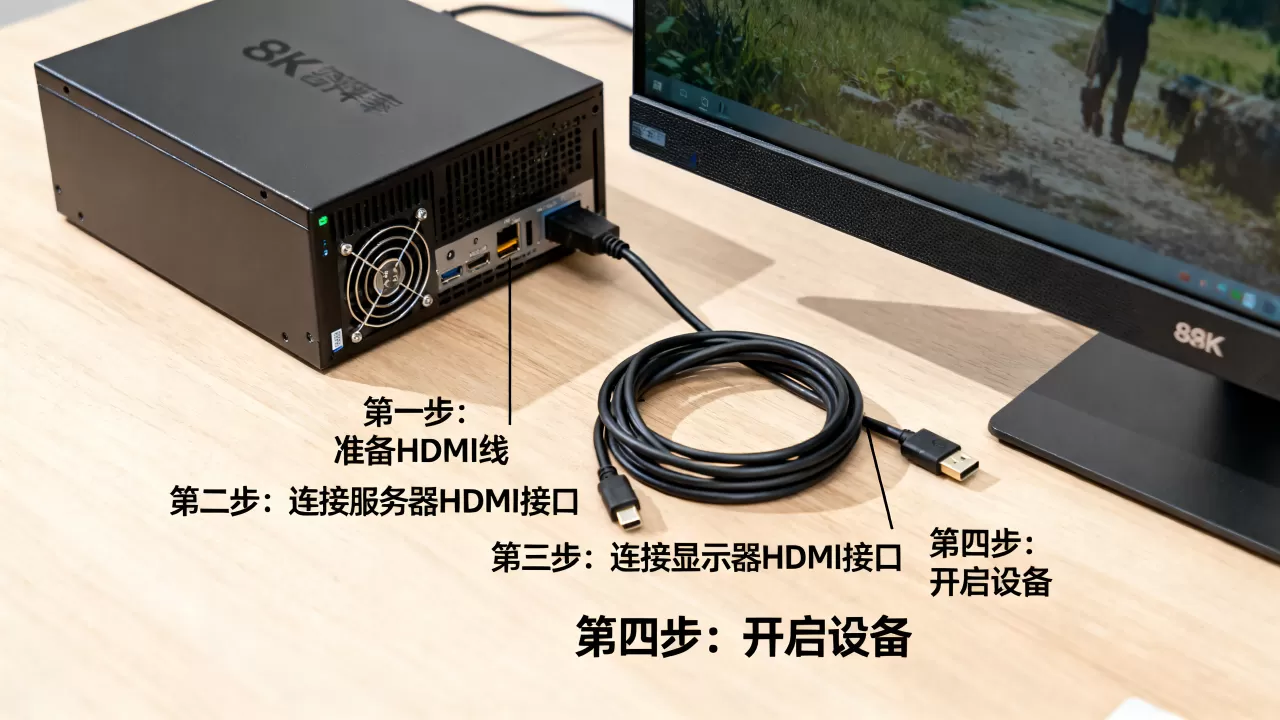 服务器接显示器怎么操作，具体连接步骤是什么？