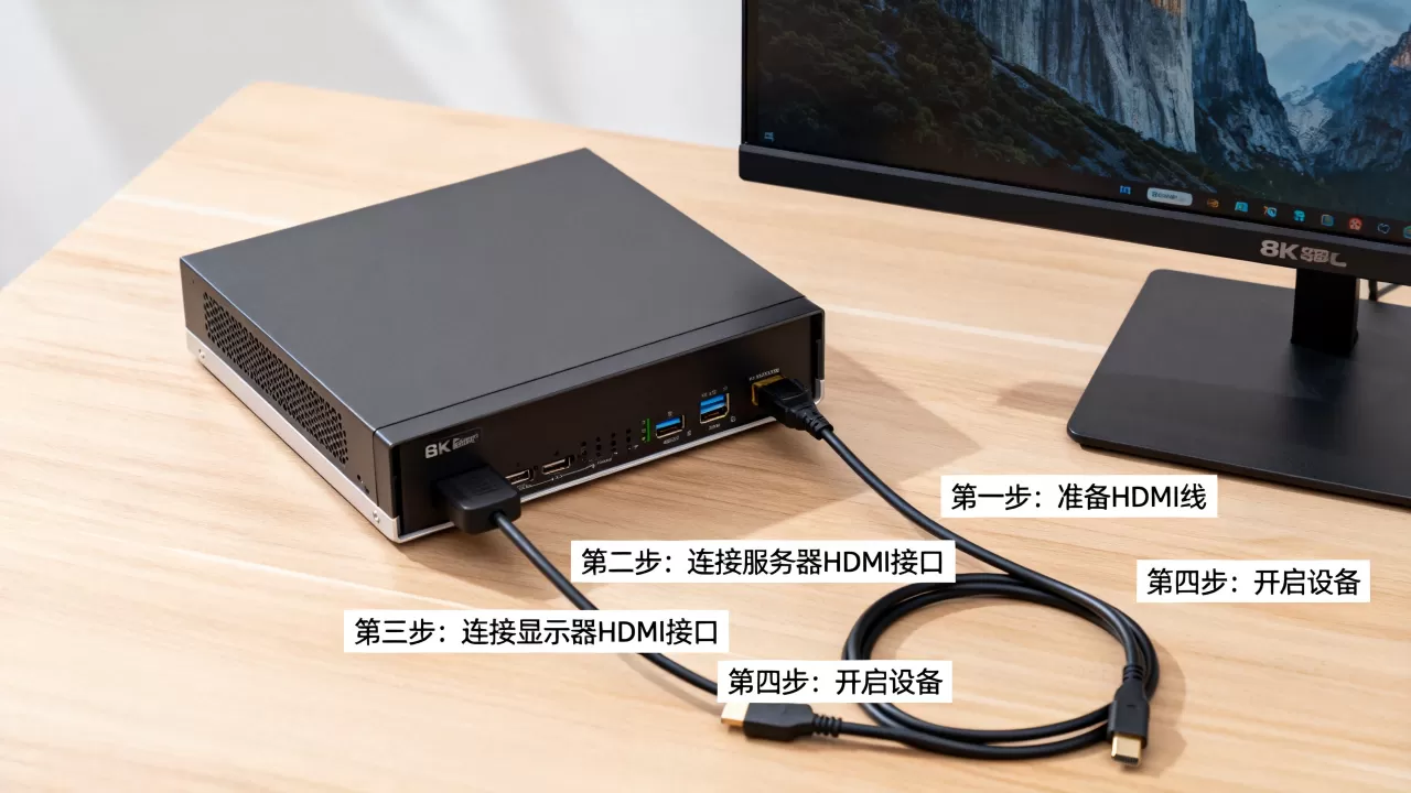 服务器接显示器怎么操作，具体连接步骤是什么？