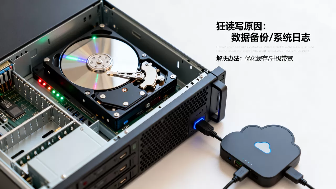 服务器硬盘狂读写是什么原因？，云硬盘读写慢怎么办？