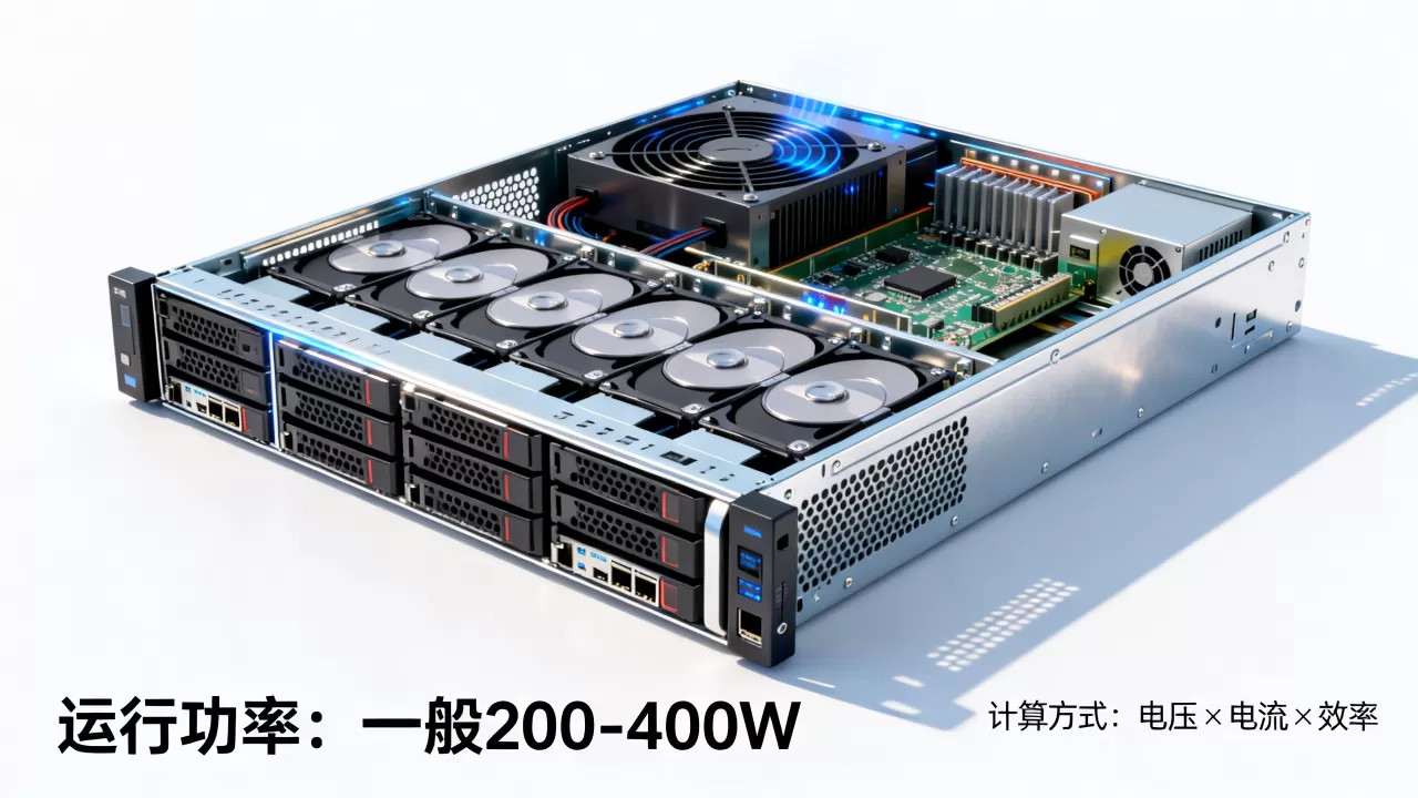 2u服务器运行时功率一般多少瓦，怎么计算