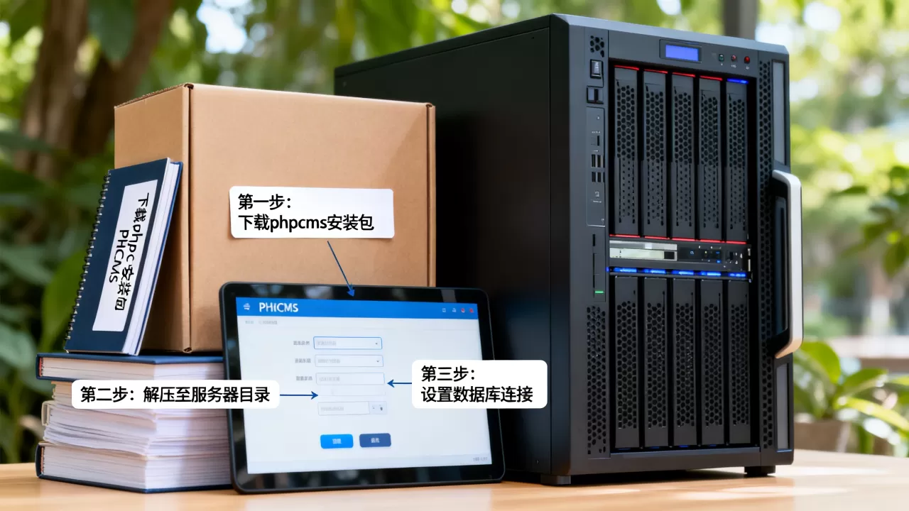 如何配置服务器上的phpcms，有哪些步骤？
