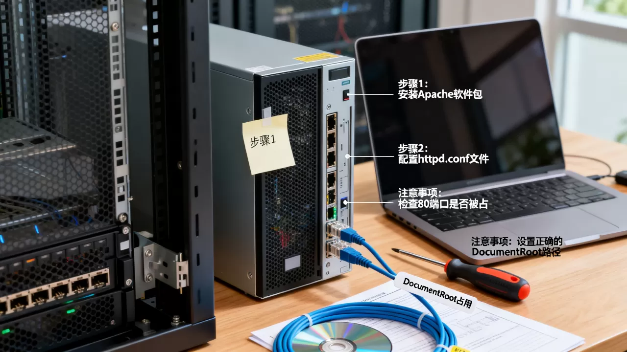 服务器配置apache步骤是什么？，有哪些注意事项？