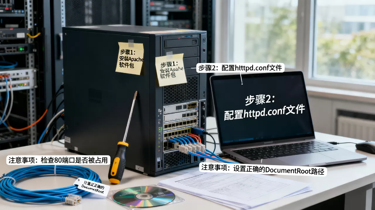 服务器配置apache步骤是什么？，有哪些注意事项？