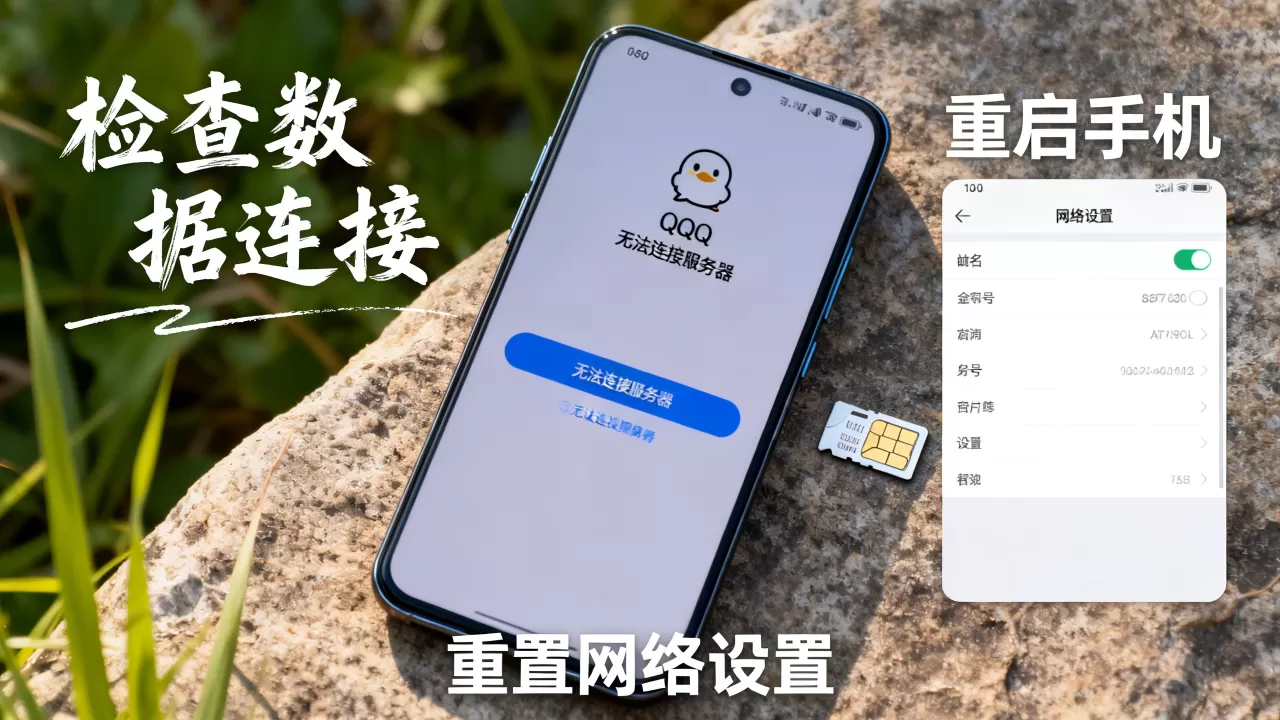 QQ无法用数据连接到服务器是怎么回事，怎么解决？