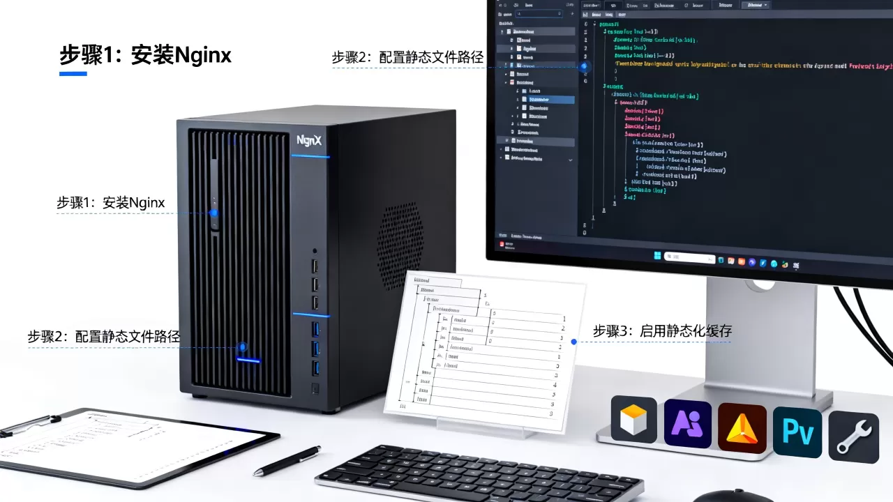 如何部署静态HTML服务器并启用网站静态化，步骤是什么？