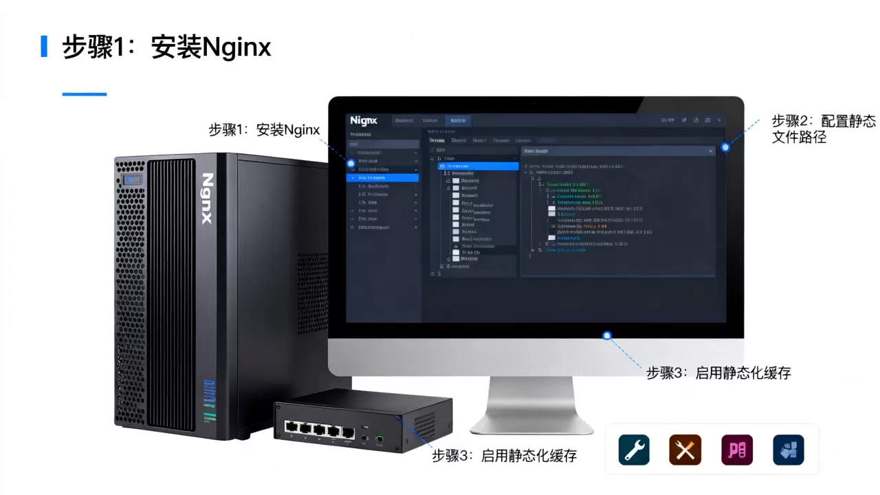 如何部署静态HTML服务器并启用网站静态化，步骤是什么？