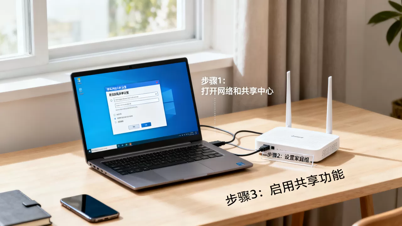家庭电脑网络共享在电脑端怎么设置，步骤有哪些？