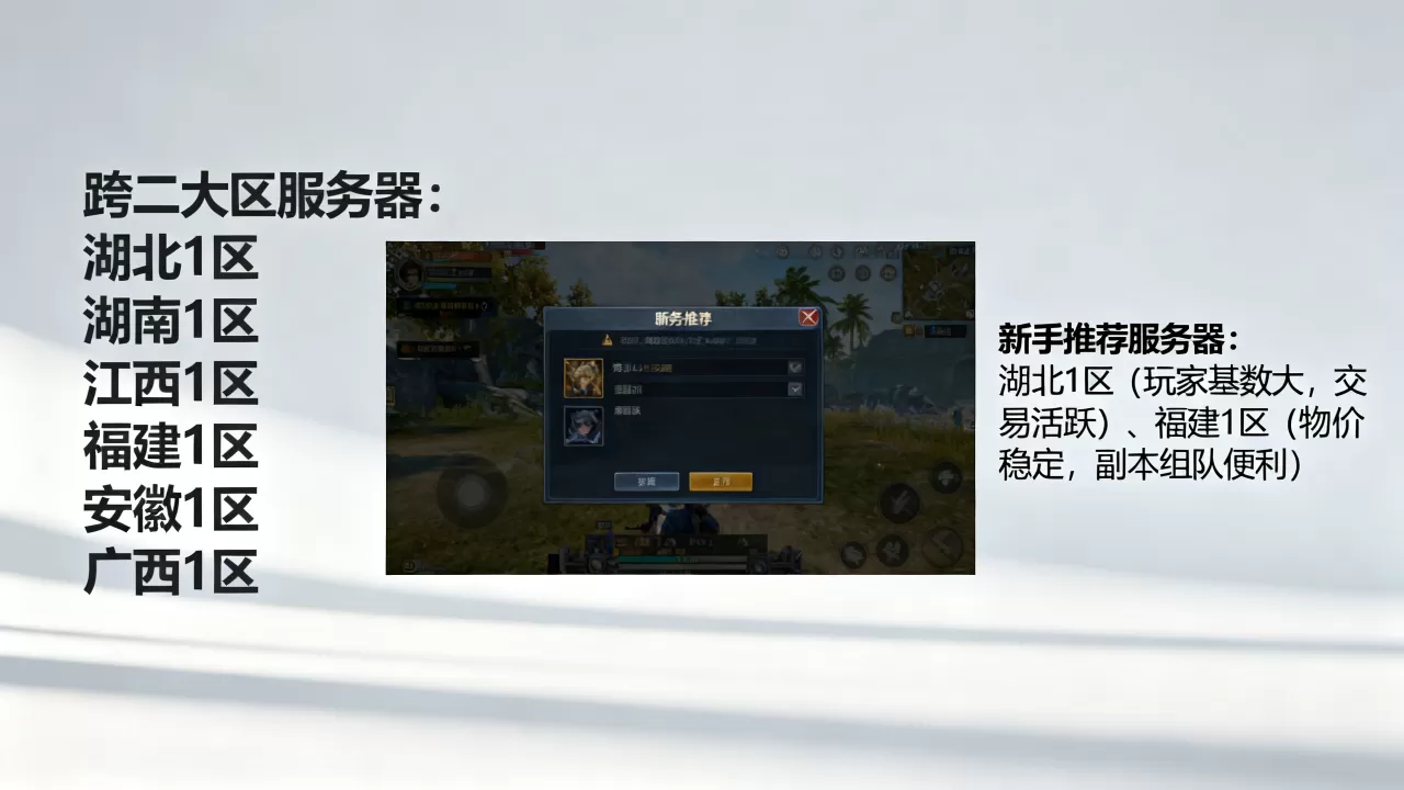 跨二大区有哪些服务器，哪个服务器最适合新手玩家