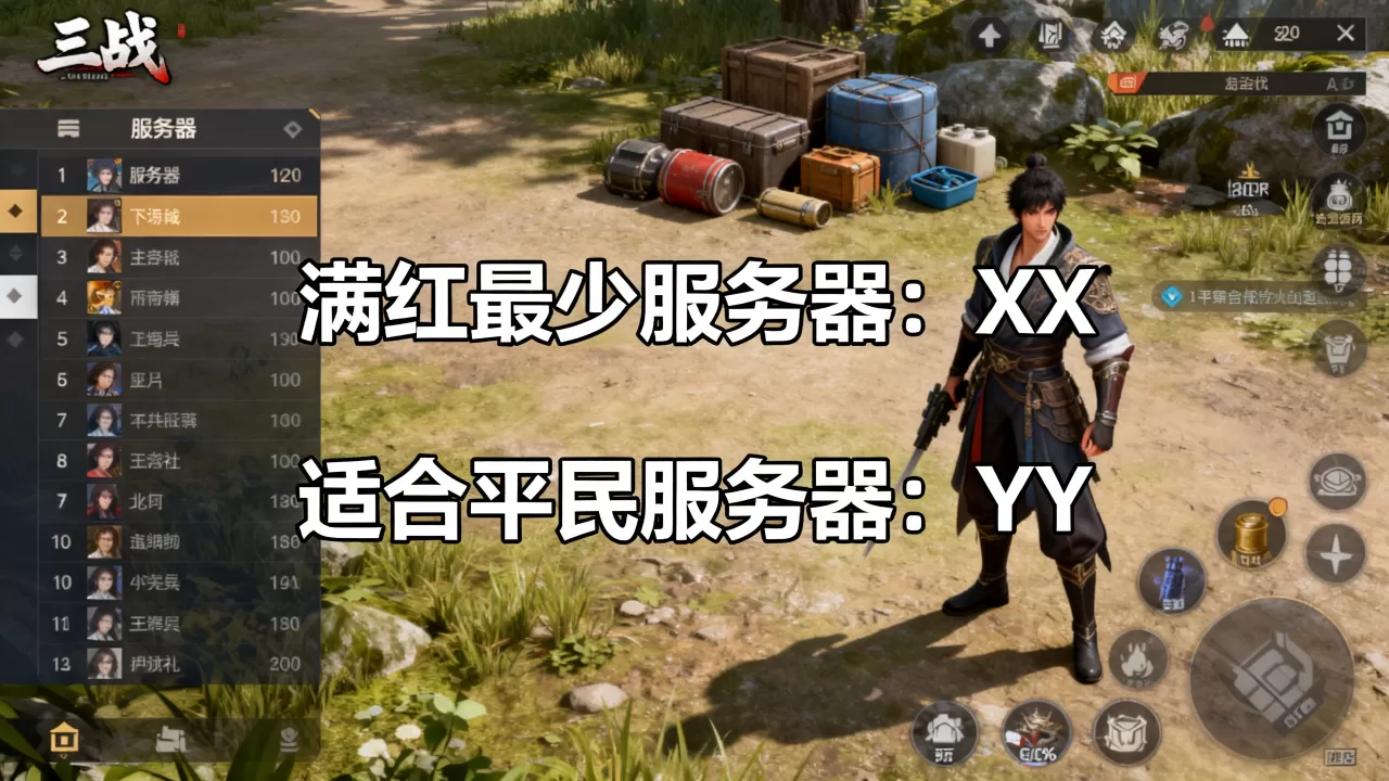 三战哪个服务器满红最少，哪个服务器适合平民