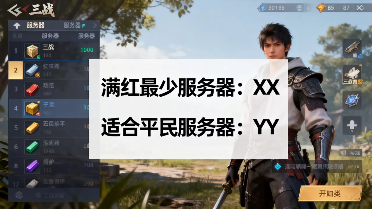 三战哪个服务器满红最少，哪个服务器适合平民