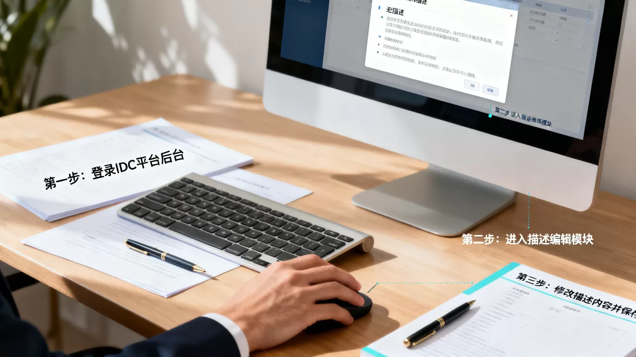 如何修改IDC平台的描述,具体步骤是什么? 如何修改IDC平台的描述,具体步骤是什么?