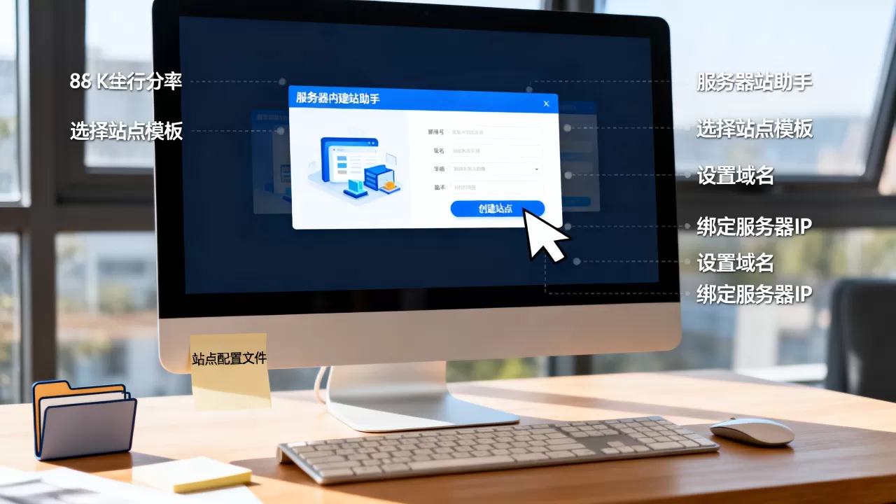 如何快速用服务器内建站助手创建站点，怎么设置
