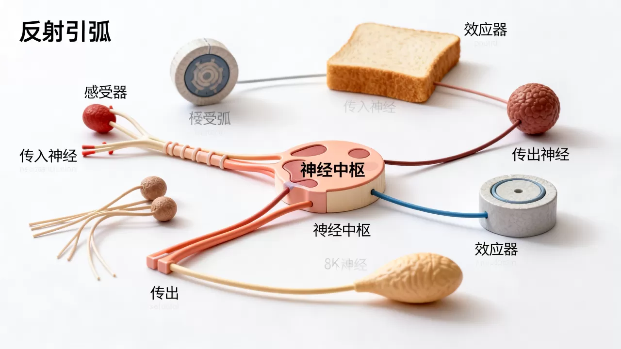 反射弧的结构是什么？，各组成部分有哪些？