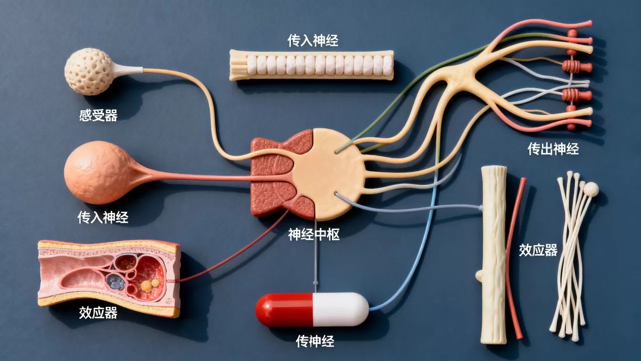 反射弧的结构是什么？，各组成部分有哪些？