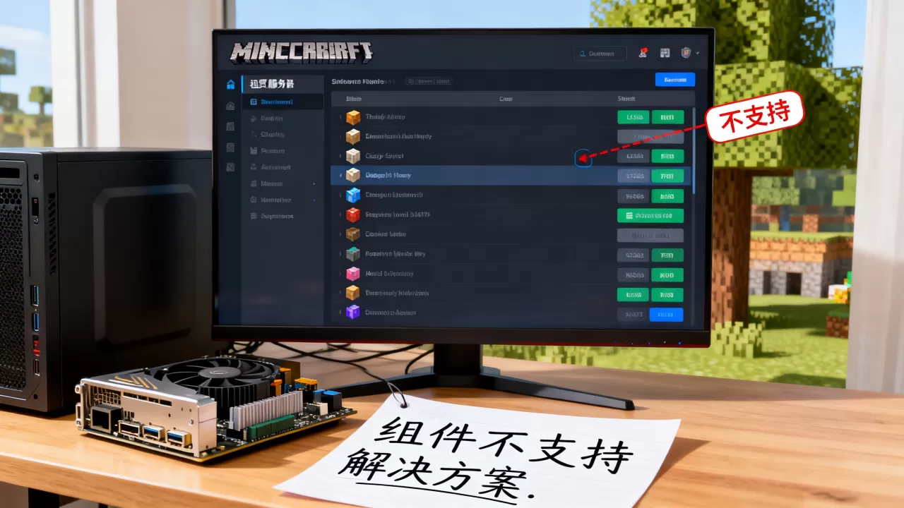 我的世界租赁服务器哪些组件不支持？，组件不支持怎么办