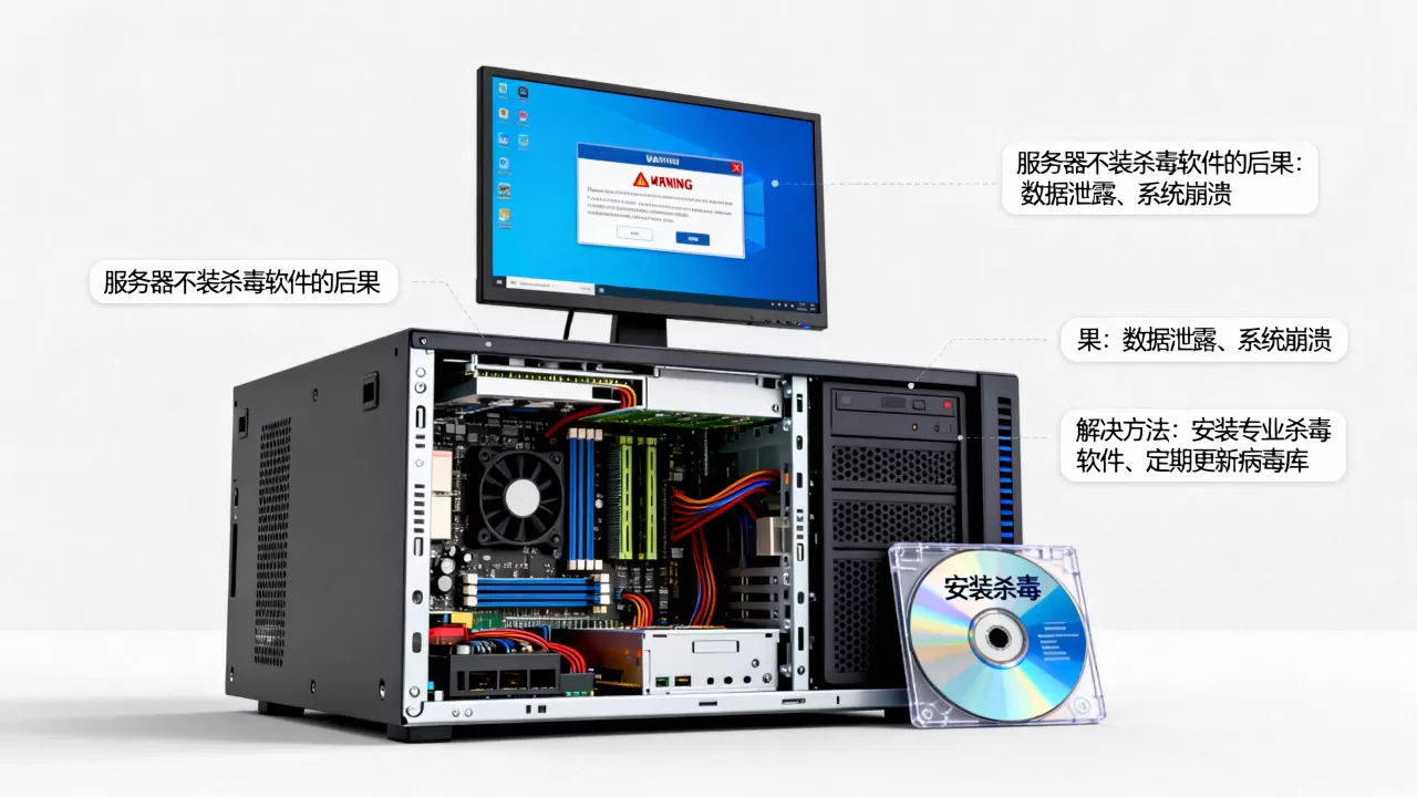 服务器不装杀毒软件会有什么后果，怎么办？