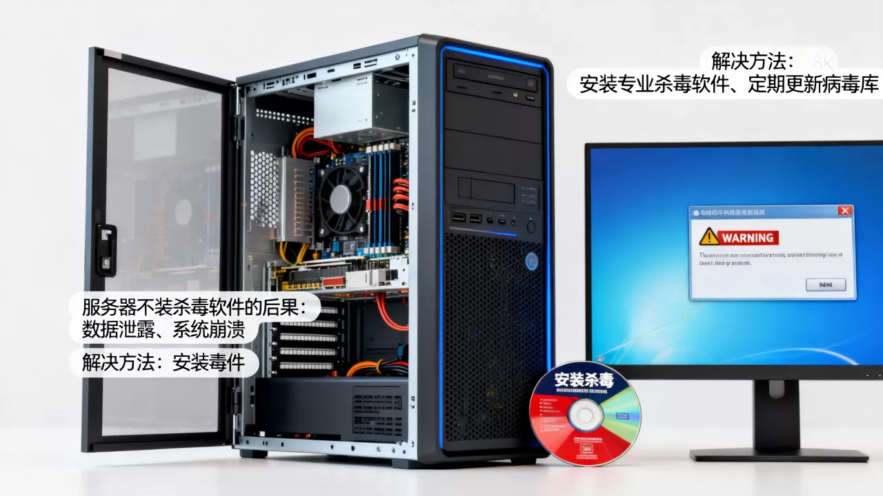 服务器不装杀毒软件会有什么后果，怎么办？