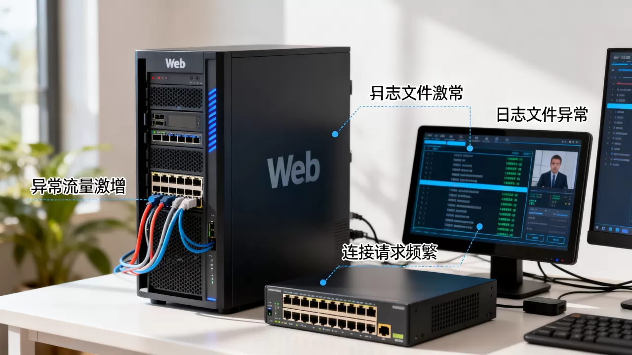 web服务器遭受攻击后哪些现象不是正常的，怎么办？