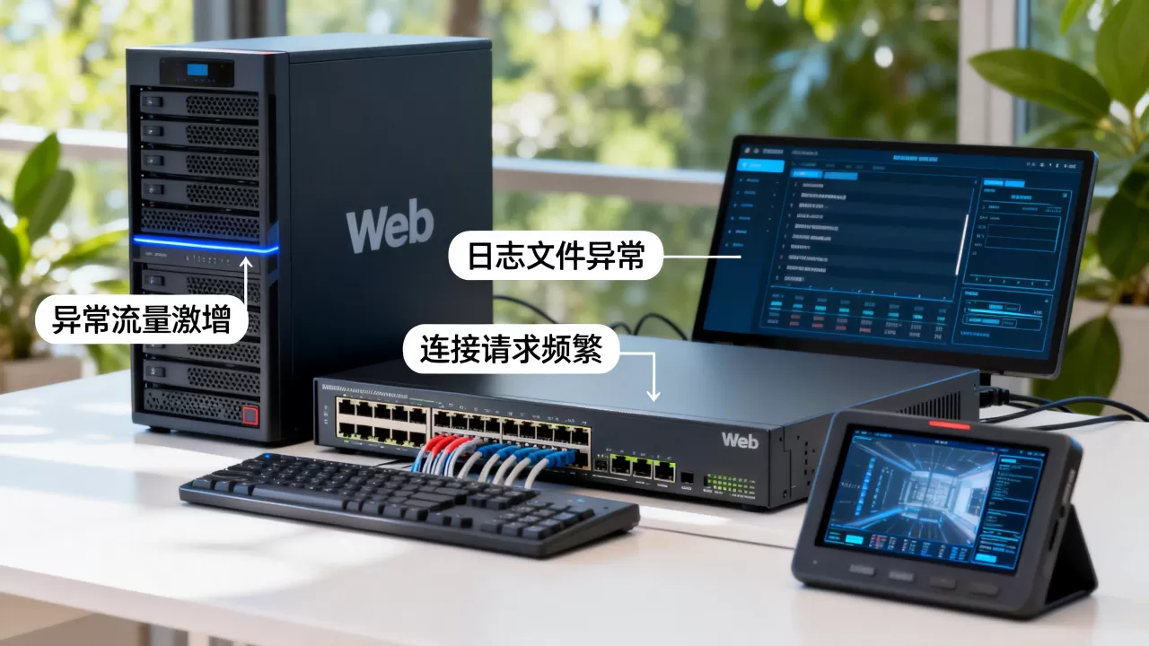 web服务器遭受攻击后哪些现象不是正常的，怎么办？