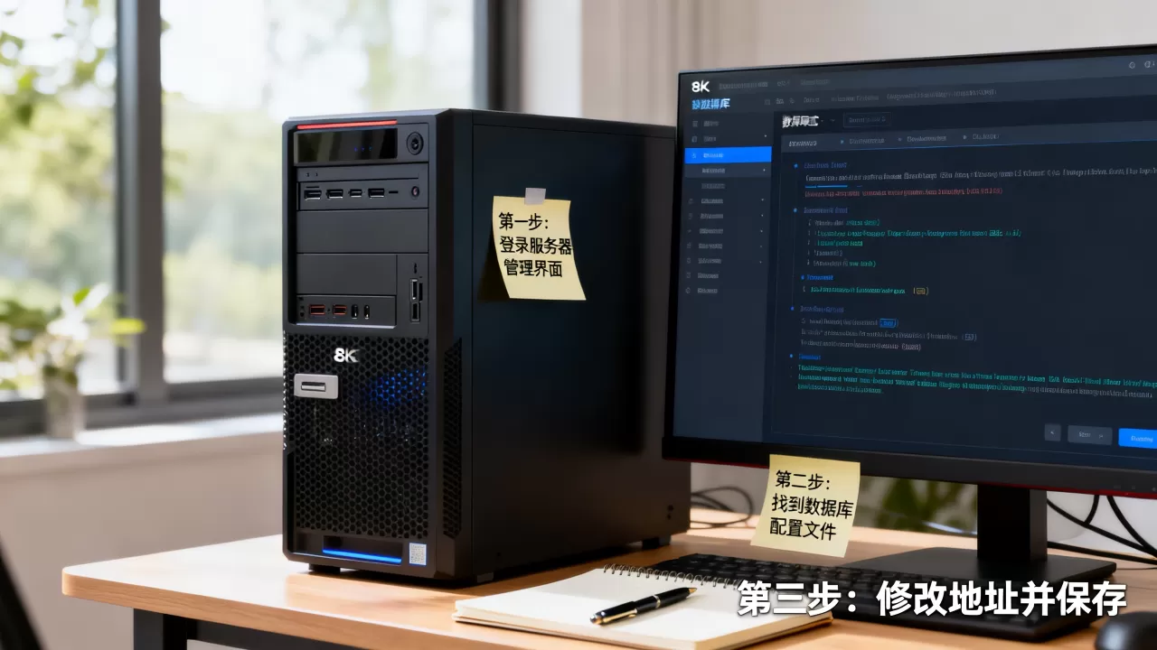 如何在服务器中修改数据库地址？, 怎么修改数据库地址