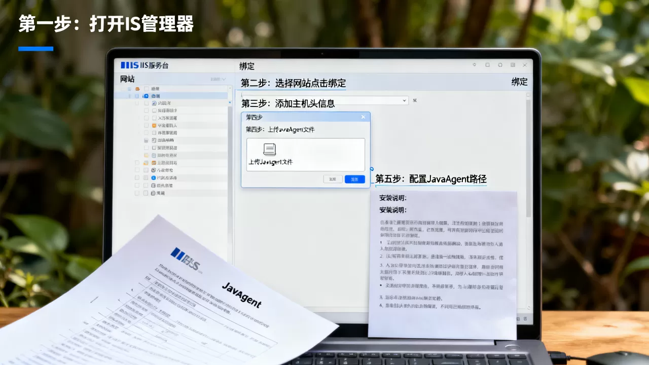IIS怎么绑定主机头和安装JavaAgent？，有哪些步骤