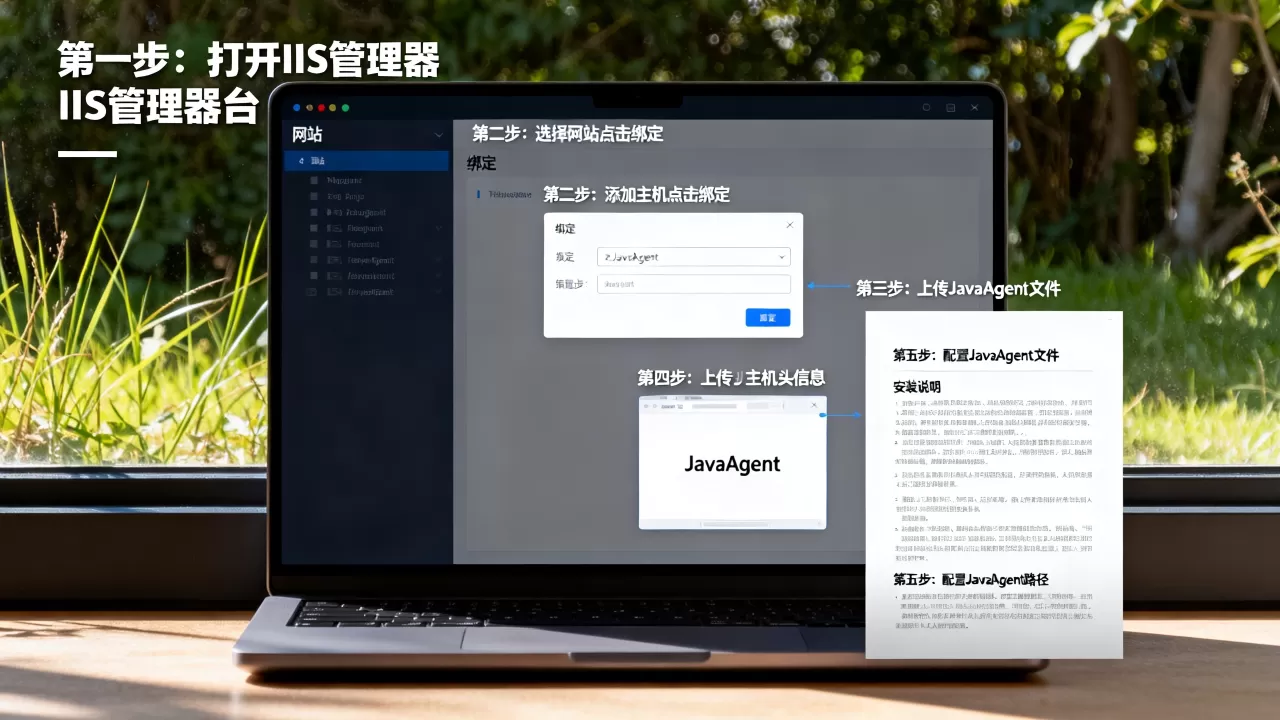 IIS怎么绑定主机头和安装JavaAgent？，有哪些步骤