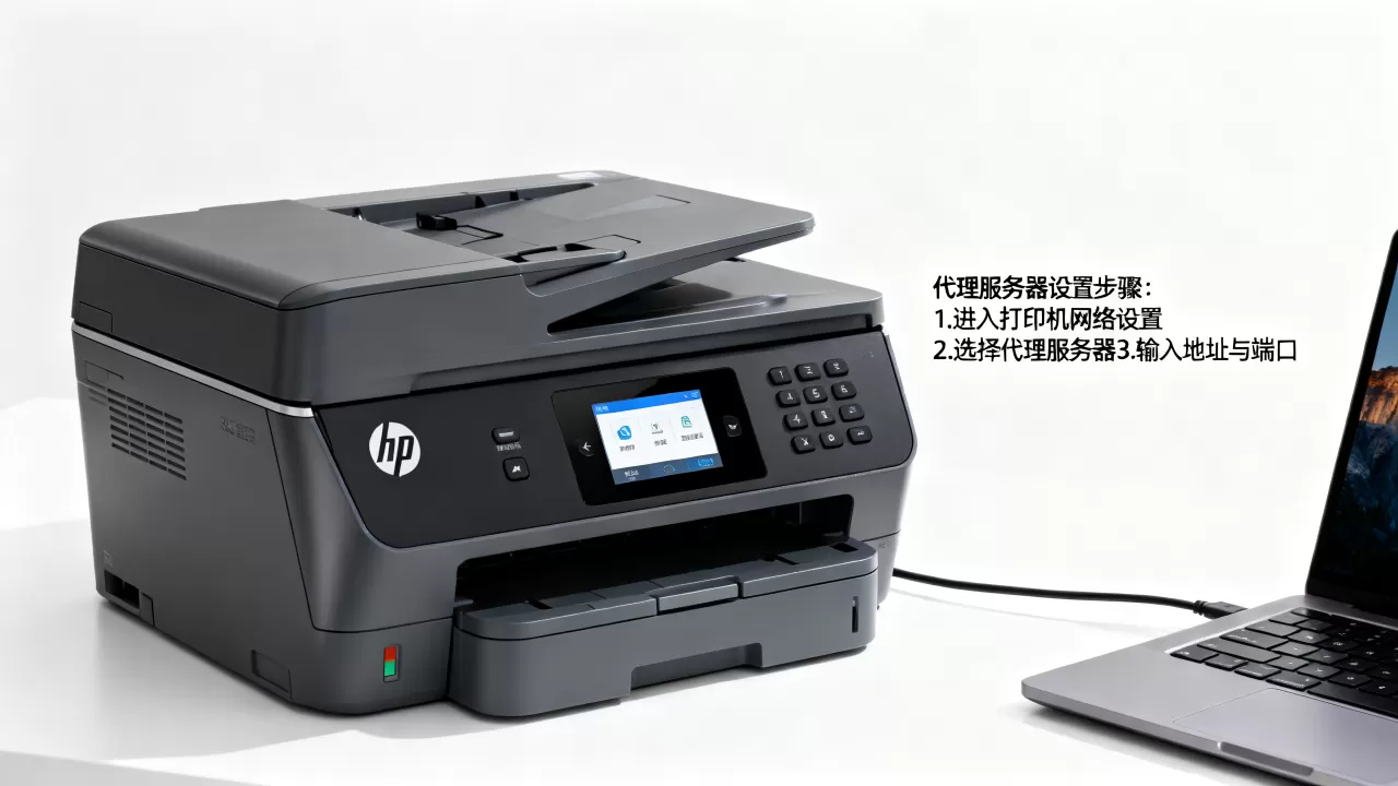 惠普打印机怎么用代理服务器联网，怎么设置？