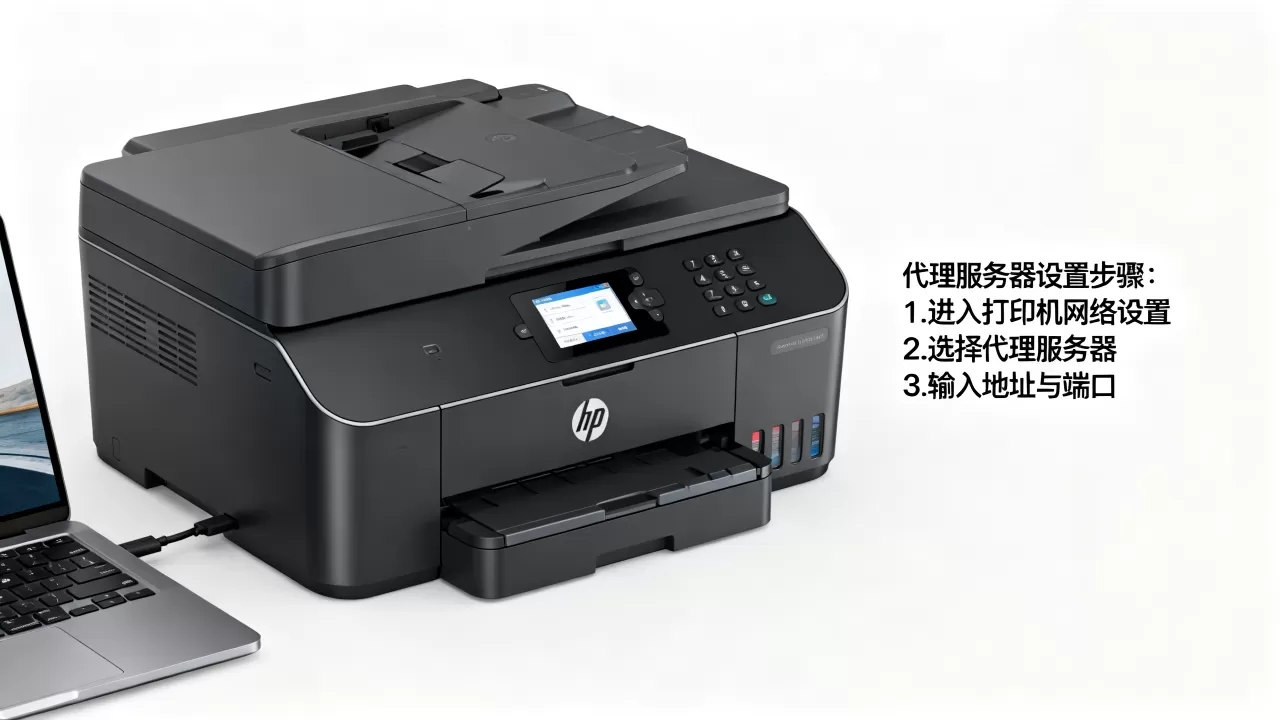 惠普打印机怎么用代理服务器联网，怎么设置？