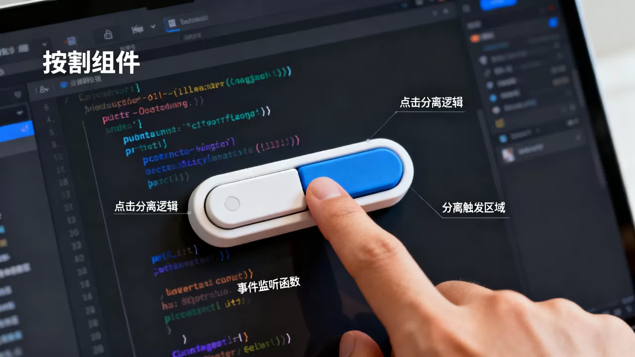 分割按钮组件在开发中如何实现点击分离，怎么用