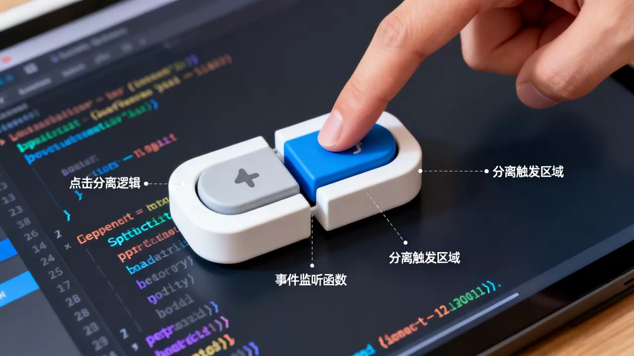分割按钮组件在开发中如何实现点击分离，怎么用