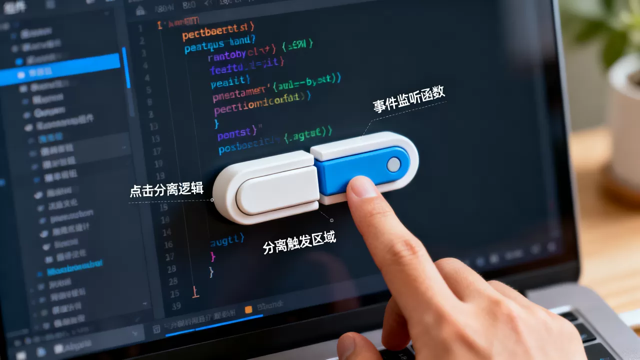 分割按钮组件在开发中如何实现点击分离，怎么用