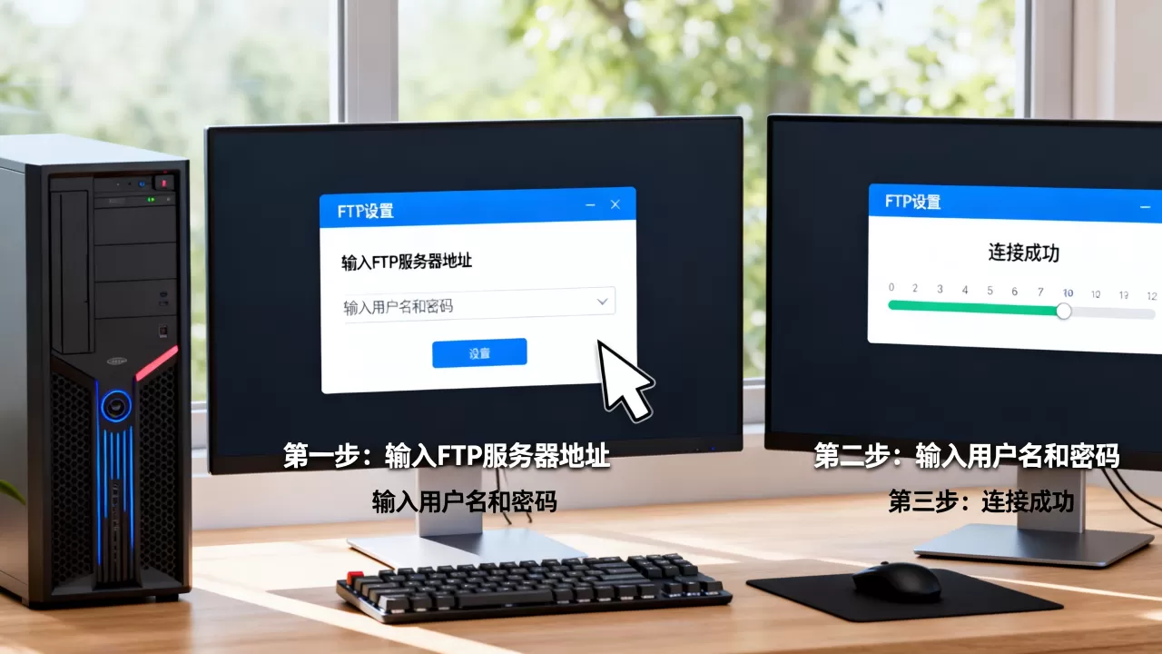 FTP链接网站空间如何设置？，操作步骤是什么？