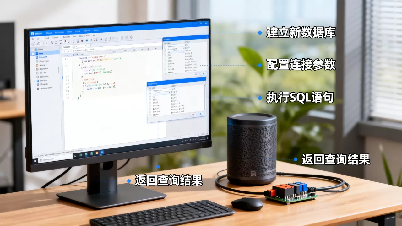 如何建立新数据库并连接执行SQL返回结果？，有哪些步骤