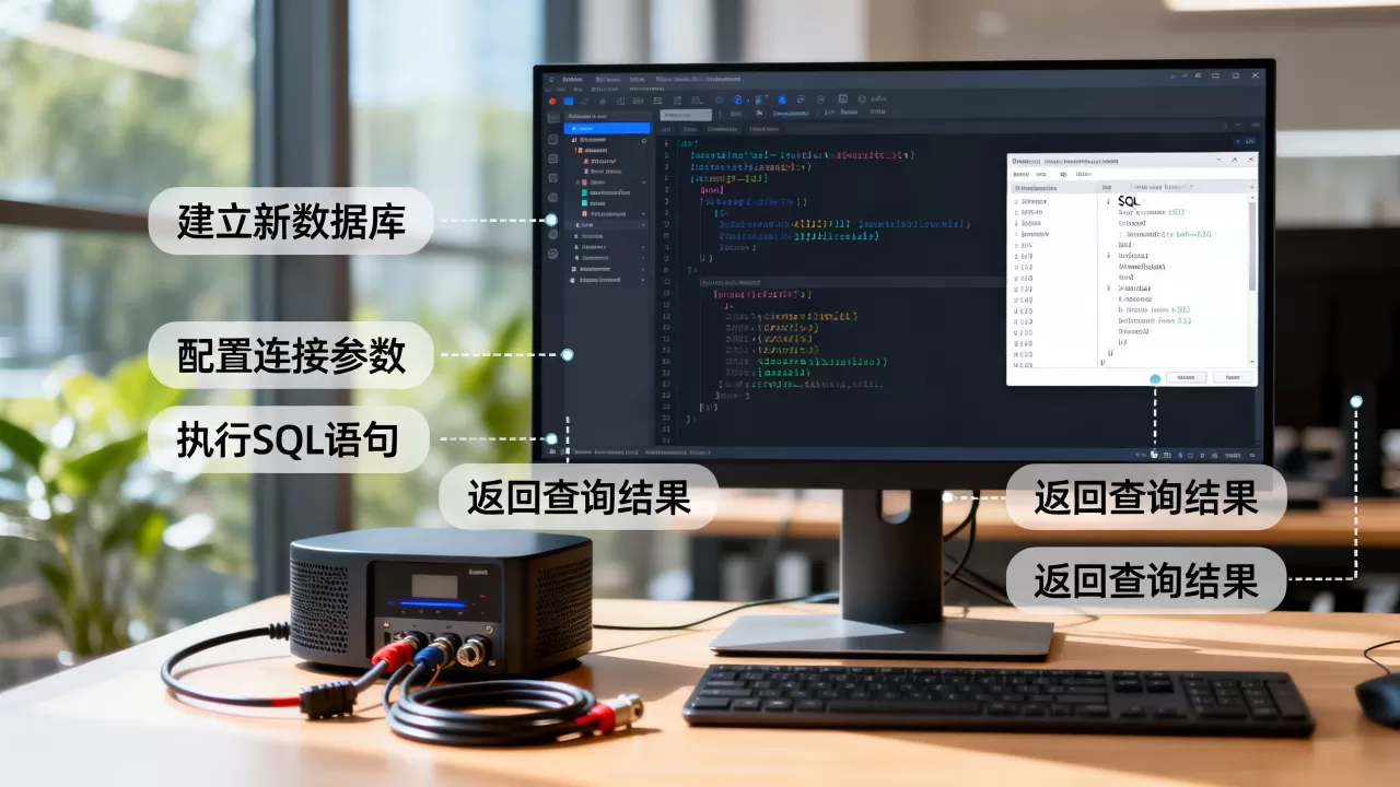 如何建立新数据库并连接执行SQL返回结果？，有哪些步骤
