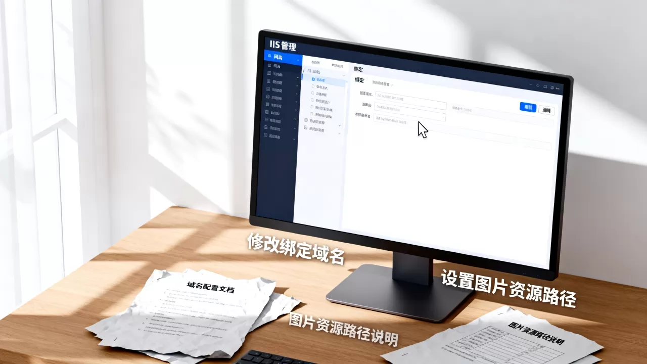 如何修改IIS已绑定的网站域名，图片资源域名怎么设置