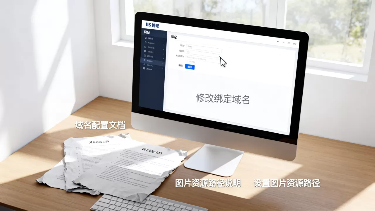 如何修改IIS已绑定的网站域名，图片资源域名怎么设置