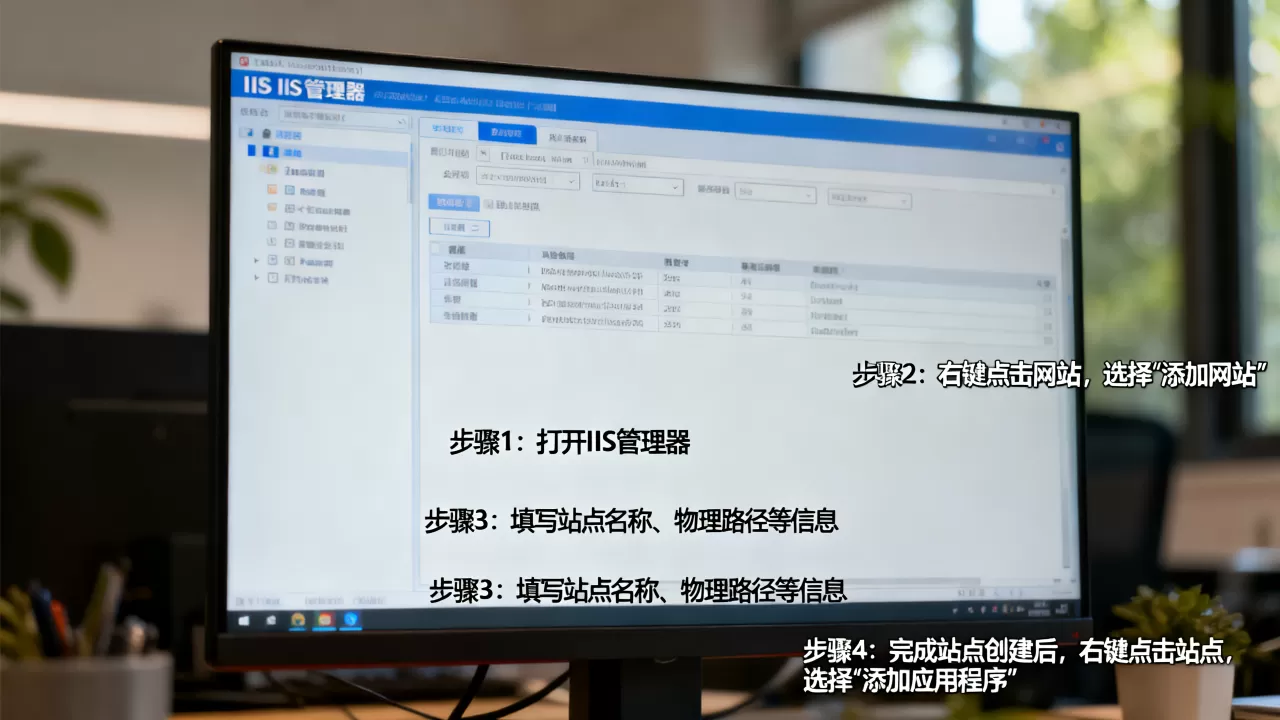 如何新建IIS站点并添加应用程序?,具体步骤有哪些? 如何新建IIS站点并添加应用程序?,具体步骤有哪些?