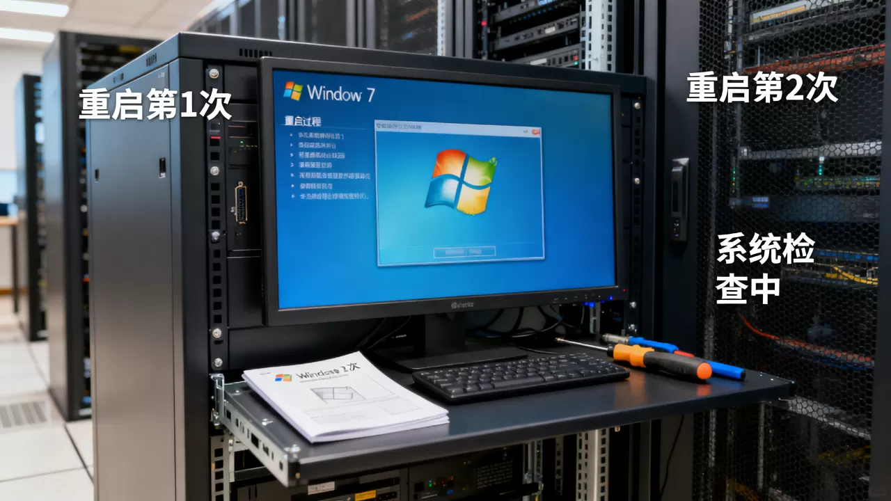 服务器安装win7重启多少次才正常，怎么解决？