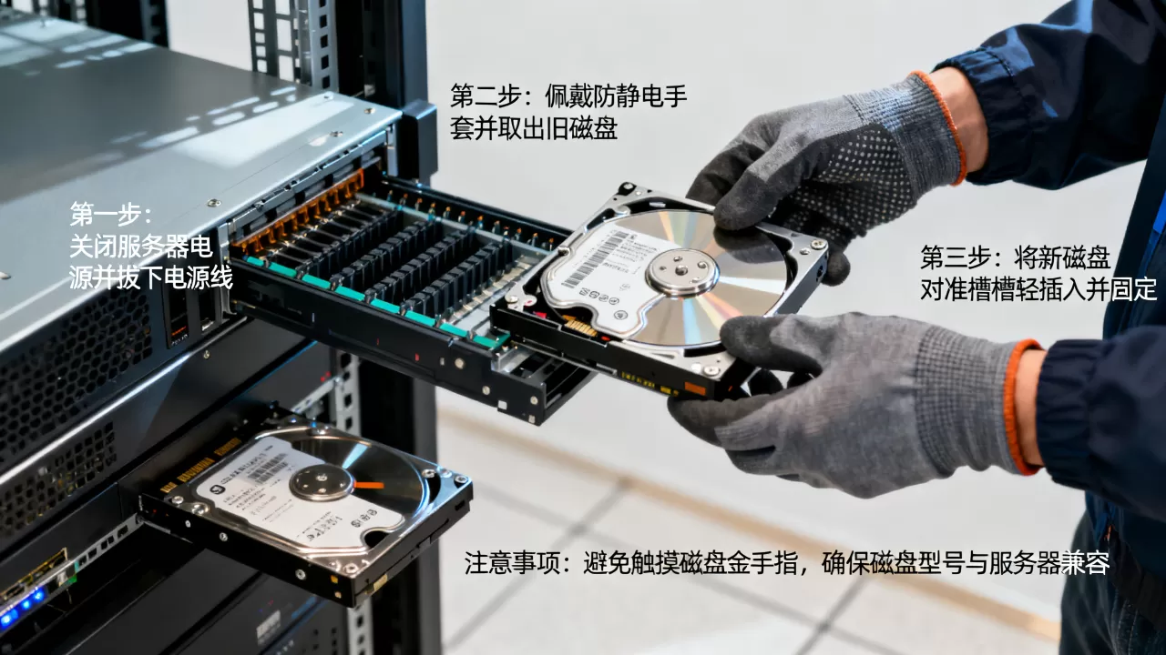服务器换磁盘的正确步骤是什么,换磁盘时要注意什么? 服务器换磁盘的正确步骤是什么,换磁盘时要注意什么?