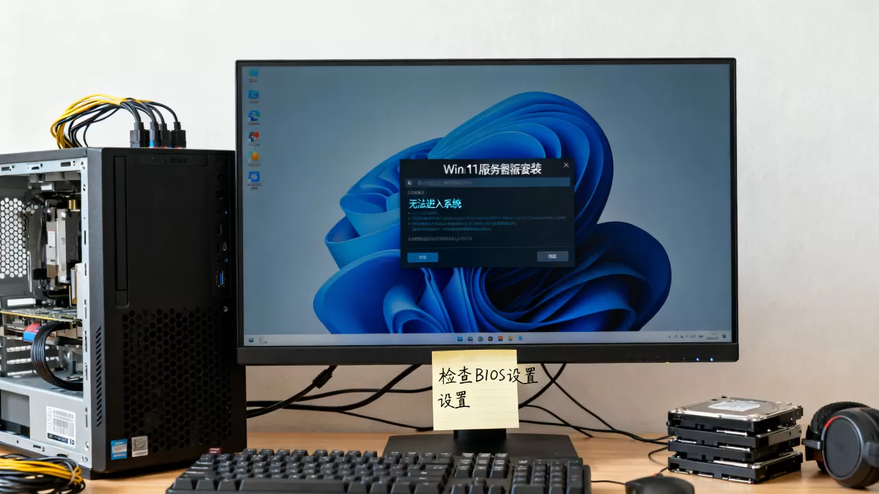 Win11服务器版装完了进不去怎么回事，怎么解决？