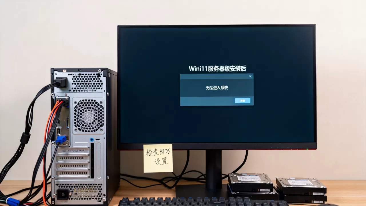 Win11服务器版装完了进不去怎么回事，怎么解决？