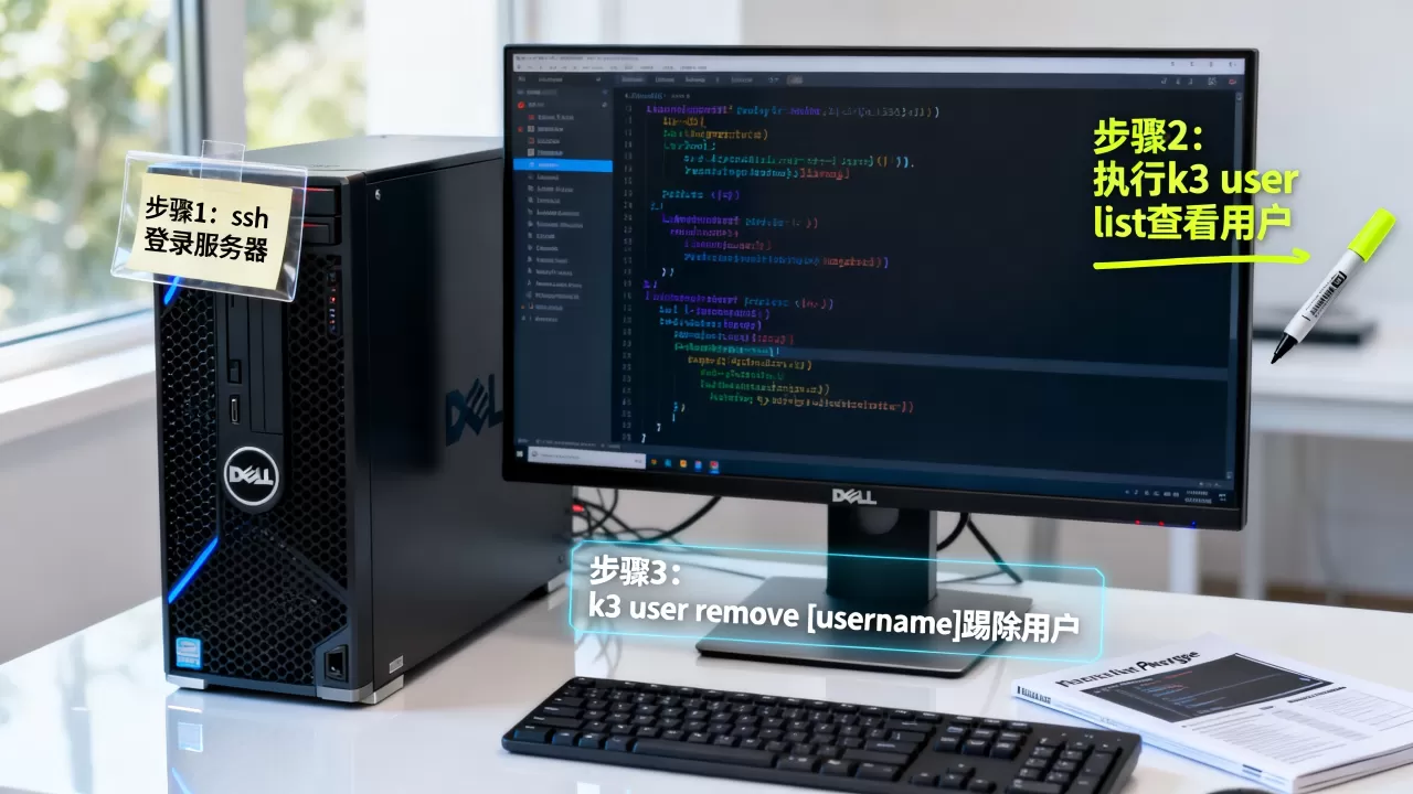 怎么在服务器上手动踢除k3中的用户?,操作步骤有哪些? 怎么在服务器上手动踢除k3中的用户?,操作步骤有哪些?