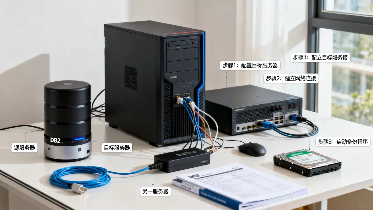 db2如何备份到另一个服务器，怎么操作？