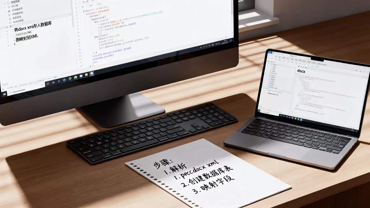 怎么将docx xml存入数据库并将表映射到XML，如何实现？