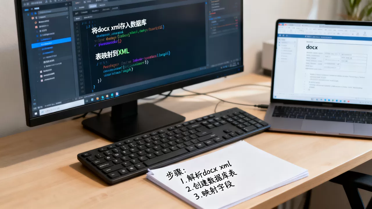 怎么将docx xml存入数据库并将表映射到XML，如何实现？