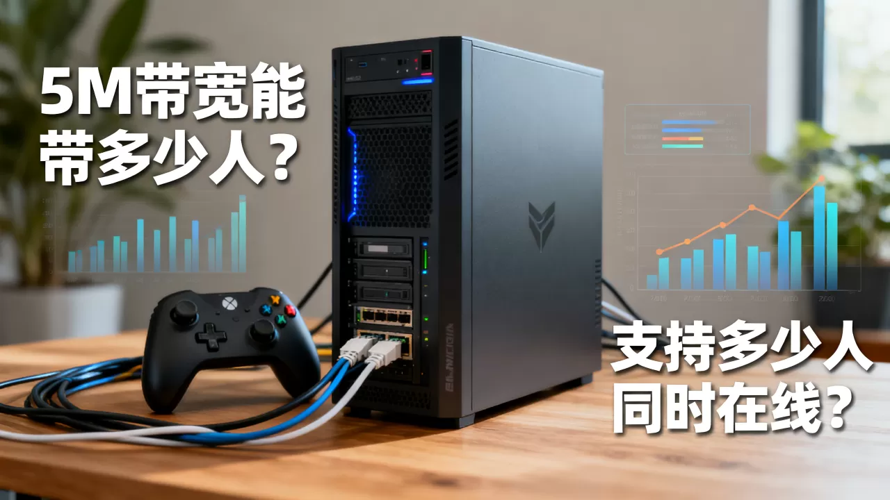 游戏服务器5M带宽能带多少人？，支持多少人同时在线？