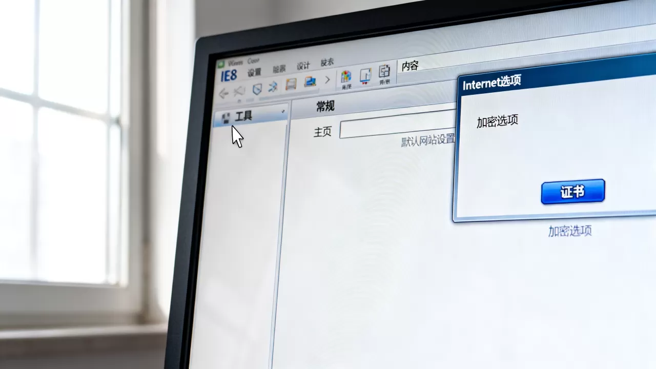 IE8默认网站怎么改？，默认加密怎么设置