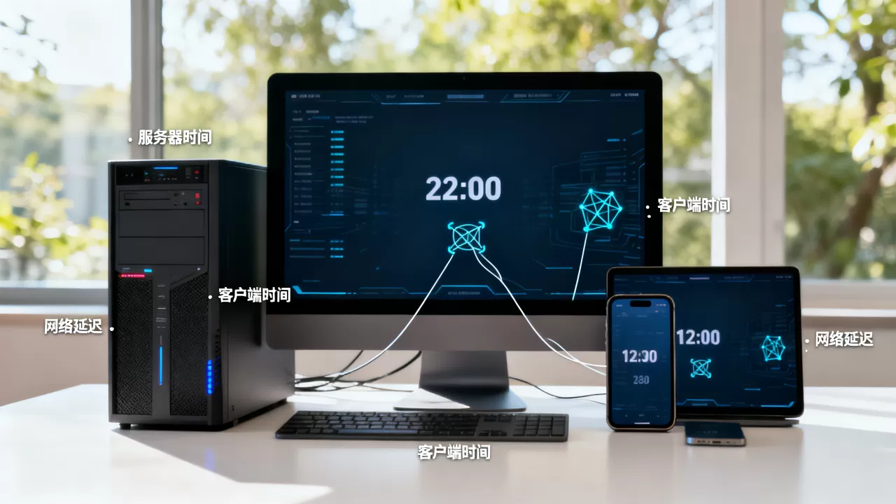 服务器和客户端计时为什么不同步，怎么解决